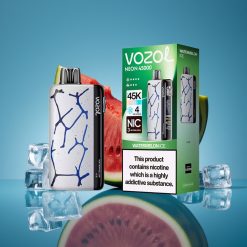 Vozol Neon 45K 45000 Puffova Jednokratna Vape s Prilagodljivim Ledom i Protokom Zraka, Lubenica Led